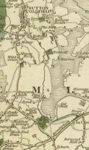 Oscott Greenwood's Map of Warwickshire 1821